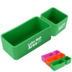 1 Square and 1 Rectangular Silicone Bento Box Dividers Kits