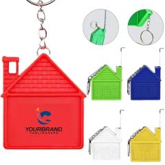 1m House Shaped Keychain Retractable Double Measuring Tape