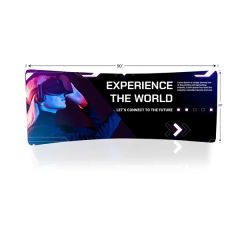 20 Ft X 90 Inch H Curved Single Sided Fabric Back Wall Display