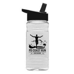 20 Oz Clear Sports Bottle With Flip Straw Lid
