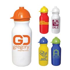 20 Oz Value Cycle Bottle W/ Safety Helmet Push 'n Pull Cap