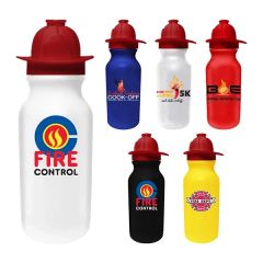 20 Oz Value Cycle Bottle With Fireman Helmet Push'n Pull Ca