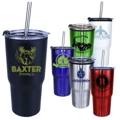 20 Oz Ares Tumbler With Stainless Straw/Flip Top Lid