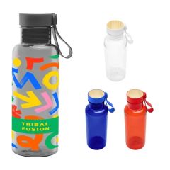 20 Oz Full Color Cade RPET Bottle With Bamboo Accent Lid