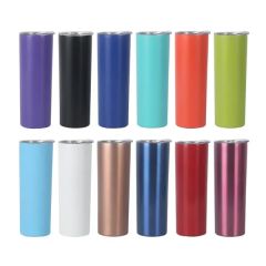 20 Oz Stainless Steel Insulated Slim Tumblers With Lids