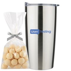 20 Oz Stainless Steel Straight Tumbler With Cookies