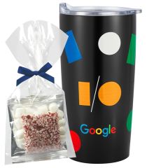 20 Oz Stainless Steel Straight Tumbler With Hot Chocolate