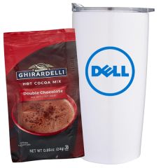 20 Oz Stainless Steel Straight Tumbler With Hot Chocolate