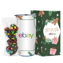 20 Oz Straight Tumbler Holiday Greetings-Milk Choc. Pretzels