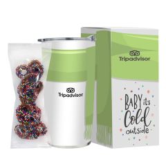 20 Oz Straight Tumbler Holiday Greetings-Milk Choc. Pretzels