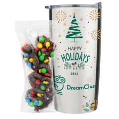 20 Oz Straight Tumbler Milk Chocolate Pretzels W/Mini M&m's