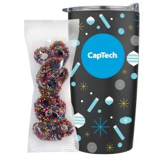 20 Oz Straight Tumbler Milk Chocolate Pretzels W/Nonpareils