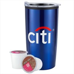 20 Oz Straight Tumbler W/ Plastic Liner Filled With Snacks