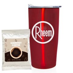 20 Oz Straight Tumbler With Plastic Liner Gift Set