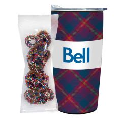 20 Oz Straight Tumbler W/Liner-Milk Choco Pretzels/Nonpareil