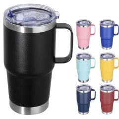 20 Oz Tumbler With Handle Lid and Straw