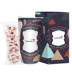 20 Oz Tumbler W/Liner-Holiday Greetings - White Choc Pretzels