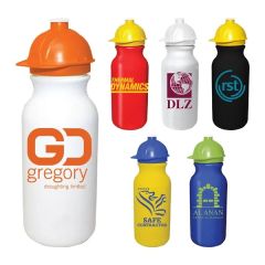 20 Oz Value Cycle Bottle W/ Safety Helmet Push 'n Pull Cap