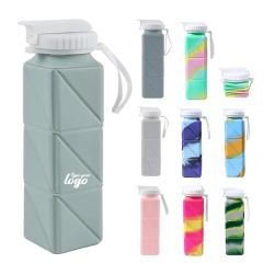 21 Oz Collapsible Silicone Water Bottles Leakproof