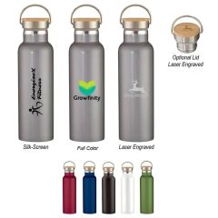 21 Oz Liberty Stainless Steel Bottle With Wood Lid