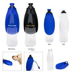 21 Oz Recycled Pet Water Bottle & Dispensing Bowl