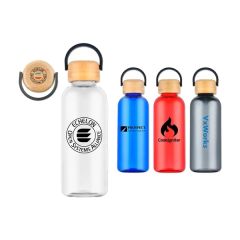 21 Oz rPET Water Bottle With Bamboo Lid