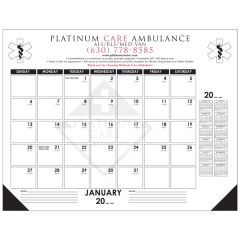 22 Inch X 17 Inch Black Desk Calendar With A Note Section