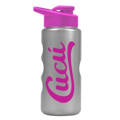 22 Oz Mini Peak Tritan Metalike Bottle With Drink Thru Lid