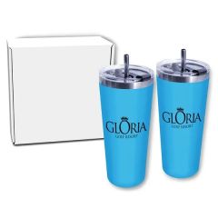 22 Oz Memphis Tumbler With Flip Lid & Straw - Gift Set