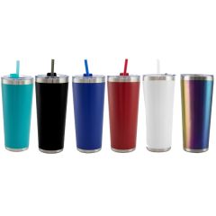 22 Oz Stainless Steel Vacuum Tumbler With Straw