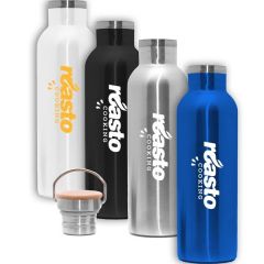 22oz Stainless Steel Bottle With Bamboo Lid