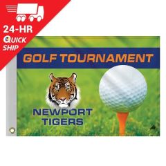 24-Hour 14 Inch X 20 Inch Single Reverse Golf Flag-Heading & Grommets