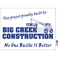 24 Inch X 18 Inch Corrugated Sign - 1 Color, 2 Sides
