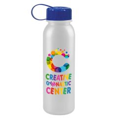 24 Oz Digital Metalike Sports Bottle With Tethered Lid