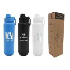 24 Oz Recycled Stainless Speaker Bottle, Laser - Premium