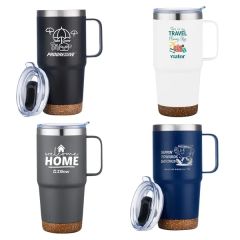 24 Oz Stainless Steel Travel Mug With Cork Bottom