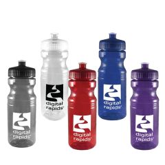 24 Oz Colored Economy Bike Bottle With 63mm Push Pull Lid