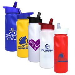 24 Oz Cycle Bottle With Straw Cap Lid