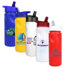 24 Oz Cycle Bottle With Straw Cap Lid, Full Color Digital