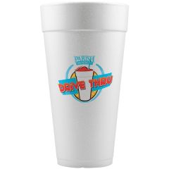 24 Oz Foam Cup - White - Digital