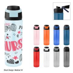 24 Oz Full Color Pop Sip RPET Bottle