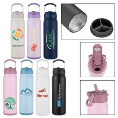 24 Oz Popsip Vacuum Insulated Water Bottle W/2-In-1 Sipper