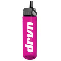 24 Oz Slim Fit Water Bottle With Ring Straw Lid