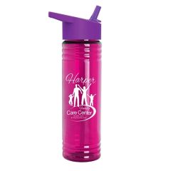 24 Oz Slim Fit Water Bottles With Flip Straw Lid