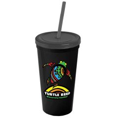 24 Oz Stadium Cup With Straw And Lid - Digital