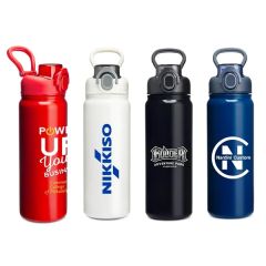 24 Oz Stainless Steel Vacuum Insulated Water Bottle W/ Spout