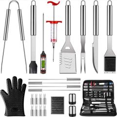 25pcs Enlarged Handle Stainless Steel Grill Tools Set