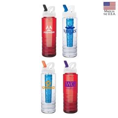 26 Oz Pet Bottle With Flip Spout & Ice Stick