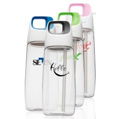 27 Oz. Accent Cube Water Bottles With Straw