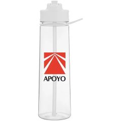 27 Oz H2go Slope Single Wall Plastic Water Bottle W/Straw